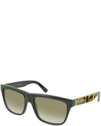 Jimmy Choo Alexns 9h7js Black Leopard Print Square Frame Sunglasses