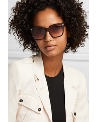 Tom Ford Amarra Square Frame Tortoiseshell Acetate Sunglasses, $395 |   | Lookastic