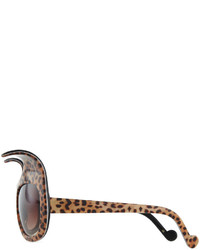 Karlsson Anna Karin Exaggerated Cat Eye Sunglasses Leopard