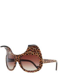 Karlsson Anna Karin Exaggerated Cat Eye Sunglasses Leopard