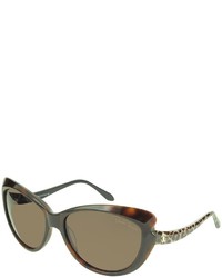 Roberto Cavalli Bandos 731s 52f Dark Havana Brown Leopard Sunglasse