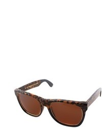 Super Classic Costiera L86 Leopard Havana And Deep Bluelic Rectangle Plastic Sunglasses