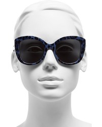 Dolce & Gabbana Dolcegabbana Animalier 53mm Cat Eye Sunglasses Black Multi Leopard