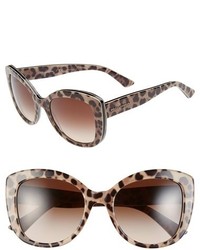 Dolce & Gabbana Dolcegabbana Animalier 53mm Cat Eye Sunglasses Black Multi Leopard