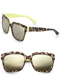 Dolce & Gabbana Leopard Print 57mm Square Sunglasses