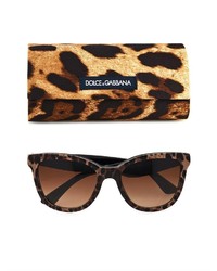 Dolce & Gabbana Leopard Print Round Framed Sunglasses