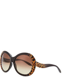 Roberto Cavalli Oversized Leopard Print Sunglasses