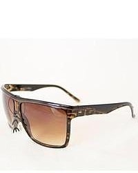 Overstock P1908 Brown Leopard Square Sunglasses