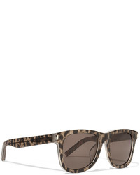 Saint Laurent Sold Out D Frame Leopard Print Acetate Sunglasses