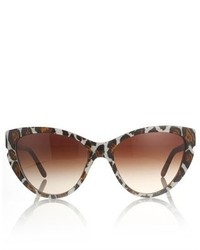Stella McCartney White Leopard Cat Eye Sunglasses