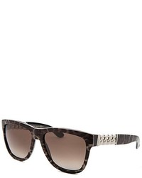 Saint Laurent Yves Square Grey And Black Leopard Print Sunglasses