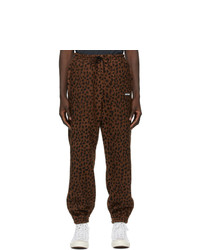 Wacko Maria Brown And Black Fleece Leopard Lounge Pants