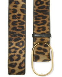 Stella McCartney Leopard Print Faux Calf Hair Waist Belt Leopard Print