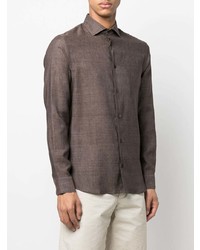 Moorer Long Sleeve Linen Shirt