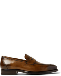 Tom Ford Wessex Burnished Leather Penny Loafers