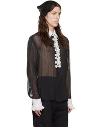 Anna Sui Black Crinkle Shirt