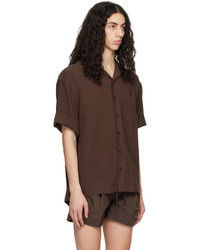 Recto Brown Camp Collar Shirt