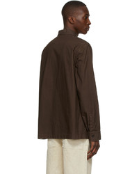 Jil Sander Brown Cotton Canvas Shirt