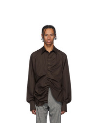 Bianca Saunders Brown Terry Ruched Shirt