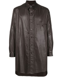 Yohji Yamamoto Coated Cotton Button Up Shirt