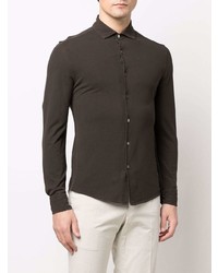 Drumohr Long Sleeve Jersey Cotton Shirt