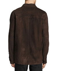 Luciano Barbera Suede Button Front Overshirt