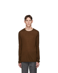 Dark Brown Long Sleeve T Shirts For Men Lookastic