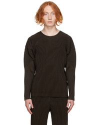 Homme Plissé Issey Miyake Brown Color Pleats Long Sleeve T Shirt