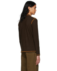 Phlemuns Brown Cotton T Shirt