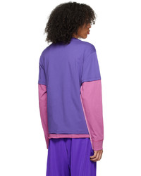 BLUEMARBLE Purple Rhinestones Long Sleeve T Shirt