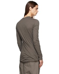 Rick Owens Taupe Double Long Sleeve T Shirt