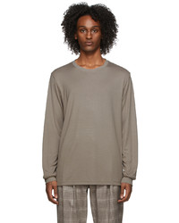 Theory Taupe Modal Essential Long Sleeve T Shirt