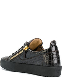 Giuseppe Zanotti Design Brown Croc Frankie Sneakers