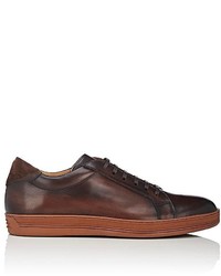 Barneys New York Burnished Leather Sneakers