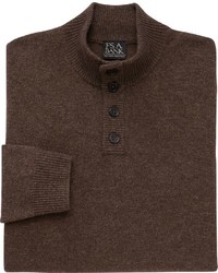 Executive Lambswool 4 Button Mock Sweater
