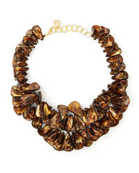 Nest Brown Mother Of Pearl Cluster Necklace
