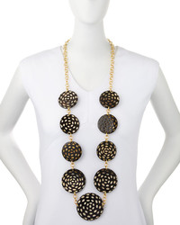 Nest Jewelry Spotted Horn Disc Necklace Dark Brown