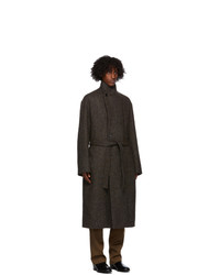Lemaire Brown Wool Tweed Coat