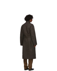 Lemaire Brown Wool Tweed Coat
