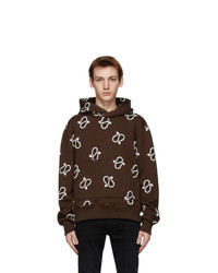 Amiri Brown Paisley All Over Fitted Hoodie
