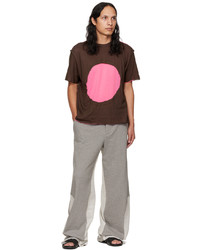Edward Cuming Brown Pink Circle Window T Shirt