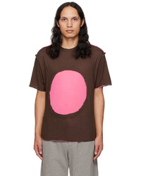 Edward Cuming Brown Pink Circle Window T Shirt