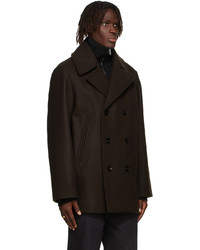 Jil Sander Brown Wool Double Breasted Coat