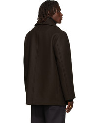 Jil Sander Brown Wool Double Breasted Coat