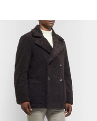 Barena Double Breasted Faux Shearling Peacoat