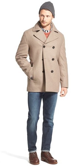 michael kors double breasted peacoat mens