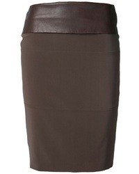 Brunello Cucinelli Leather Pencil Skirt