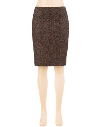 Max Studio Heathered Wool Tweed Pencil Skirt
