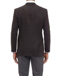Barneys New York Super 120s Check Two Button Sportcoat Brown