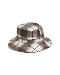 Dark Brown Plaid Bucket Hat